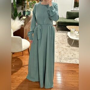 Teal Long Sleeve Maxi Dress